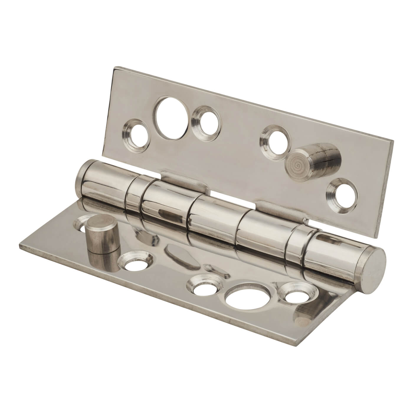 Security Ball Bearing Butt Door Hinge - 102 x 76 x 3mm - Polished Stainless Steel - Pair - view 3