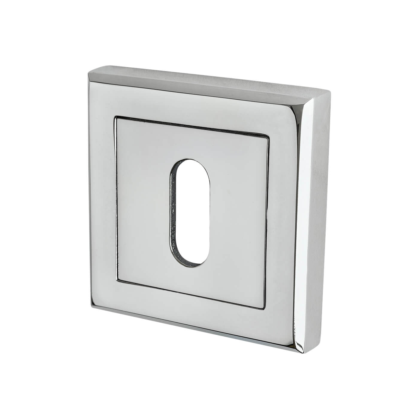 Square Escutcheon - 52 x 52mm - Keyhole - Polished Chrome - view 2