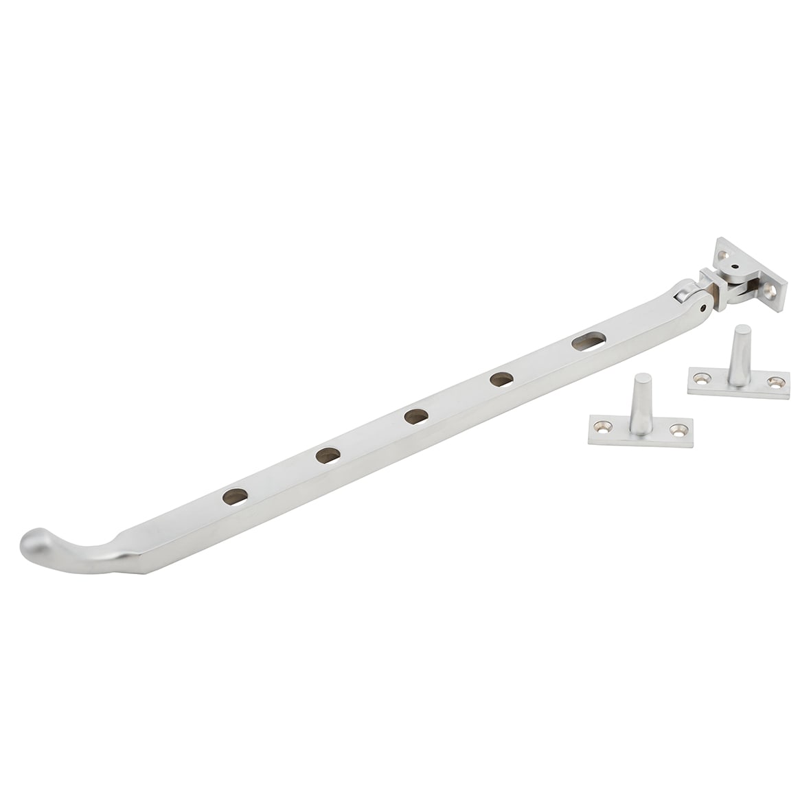 Bulb End Casement Window Stay - 12"/300mm Length - Soft Satin Chrome - view 2