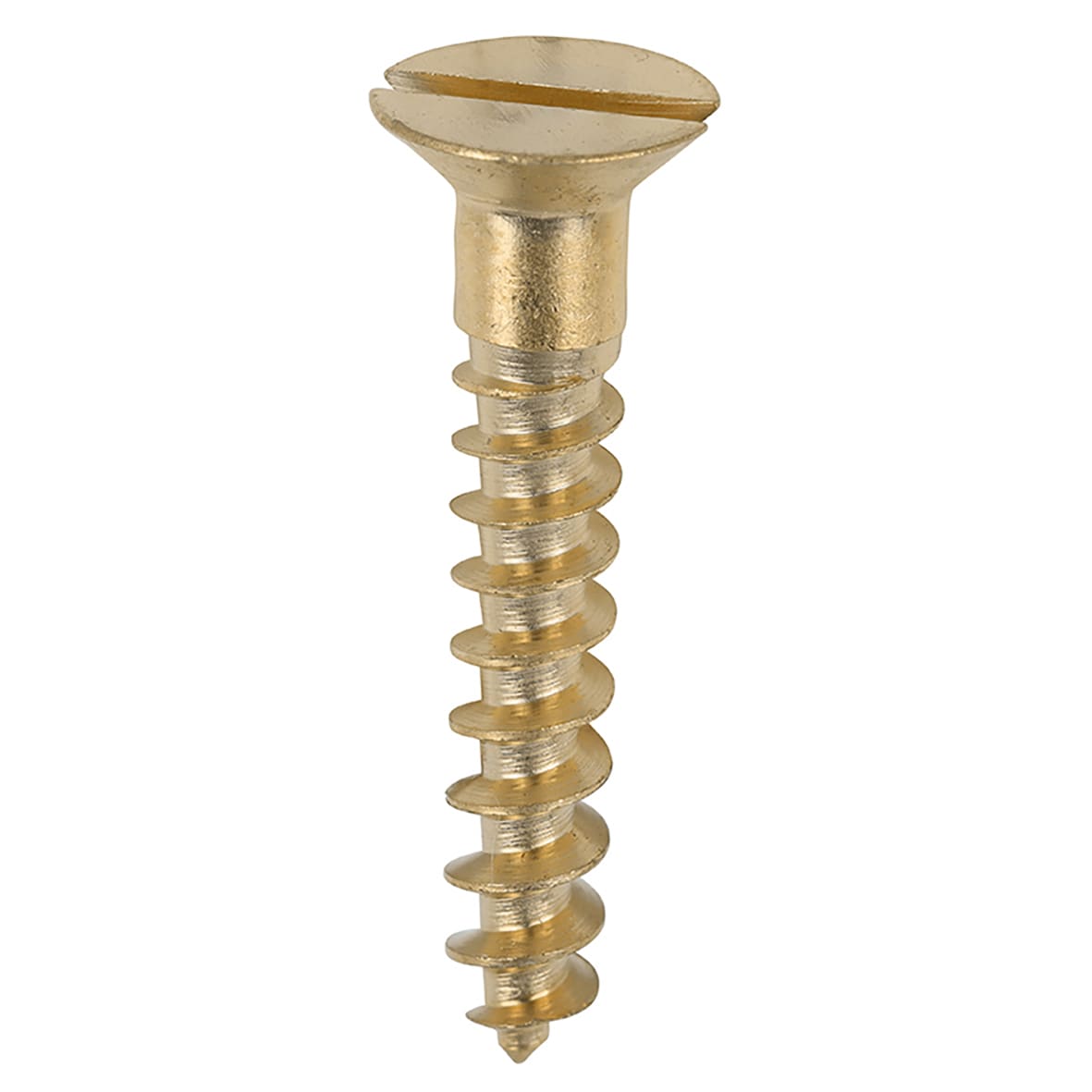 Slotted Countersunk Wood Screws - 8 x 1" - Solid Brass - Pack of 200 - view 2