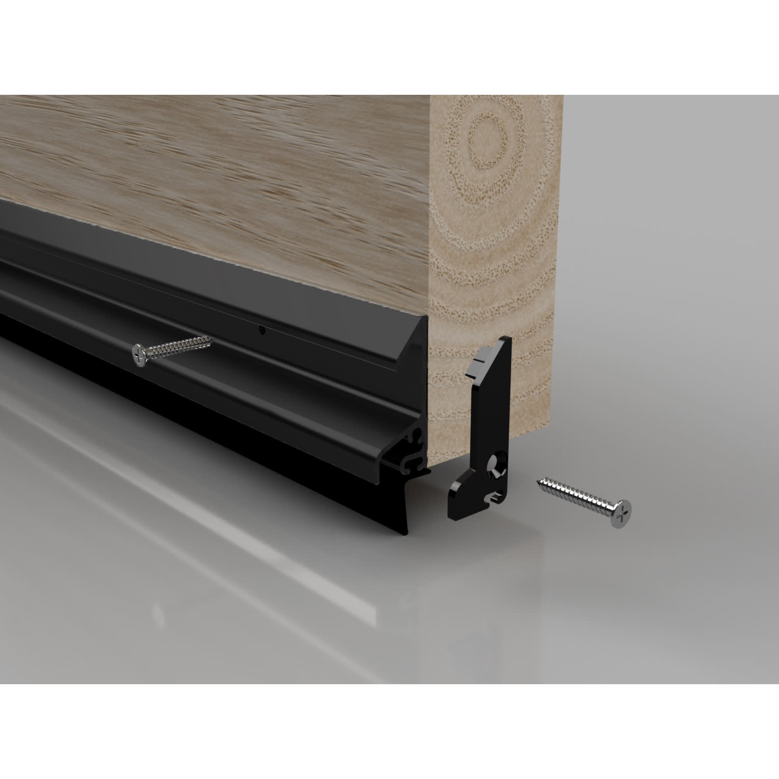 XRD Rain Deflector with Rubber Seal - 914mm Length - Inward/Outward Opening Doors - Black - view 2