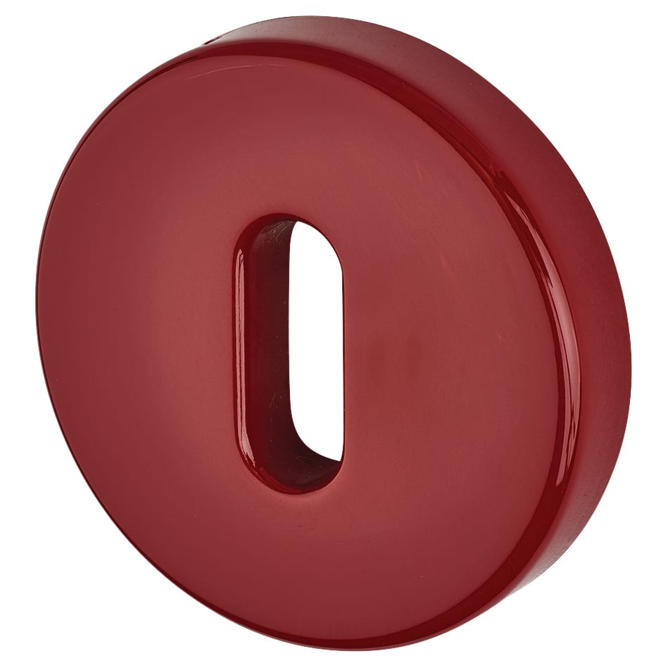 Nylon Escutcheon - 52mm Diameter - Keyhole - Rouge Red - Pair - view 2