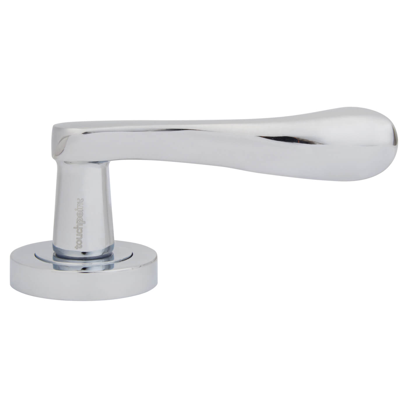 Polished Chrome Scroll Door Handles on Round Rose - Scarlett Range - view 3