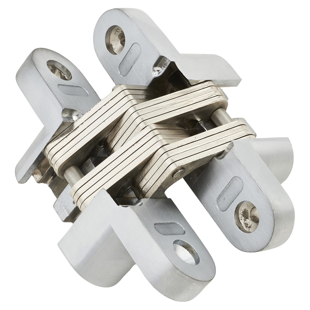 Concealed Hinge - 117 x 25mm - Satin Chrome - Pair - view 2