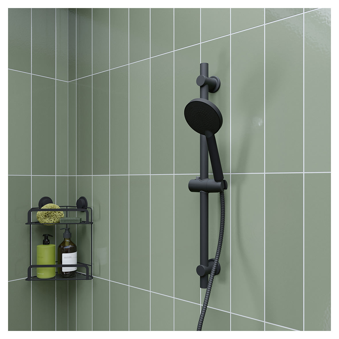 Presion 5 Spray Shower Handset - Matt Black - view 4