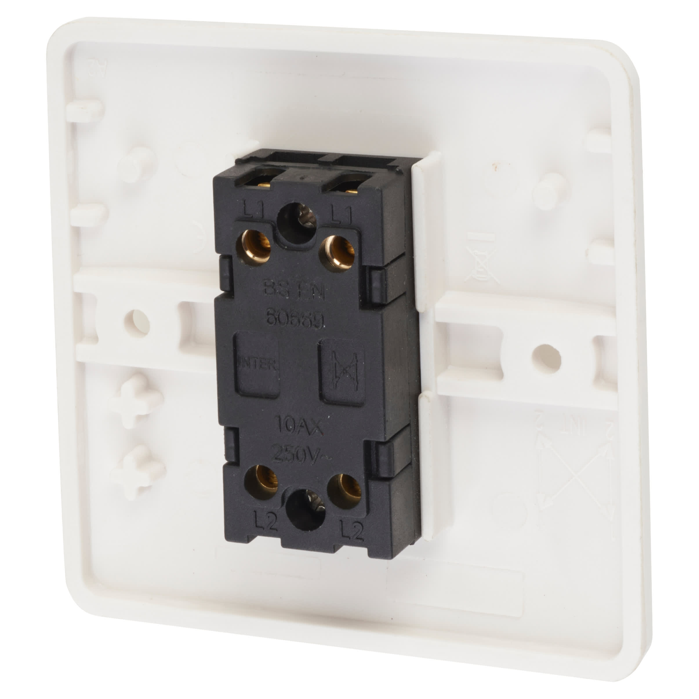 10A 1 Gang Intermediate Light Switch - White - view 3