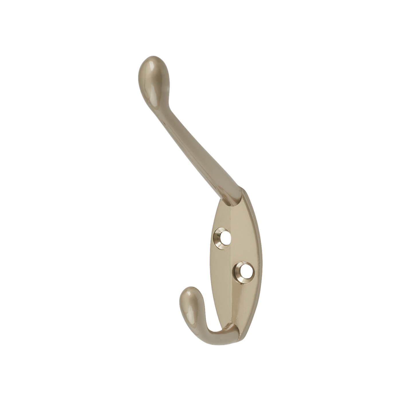 Diecast Single Hat & Coat Hook - 85 x 55mm - Matt Nickel - Pack of 10 - view 2