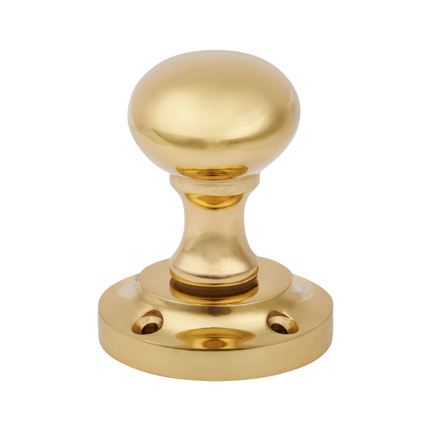 Polished Brass Oval Mortice Door Knob - 57mm Rose Diameter - view 4