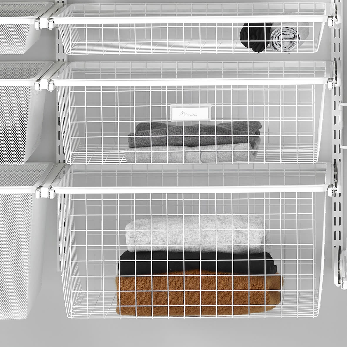 Top Track System - Click In Medium Wire Basket for Gliding Frame - 605 x 430 x 185mm - White - view 3