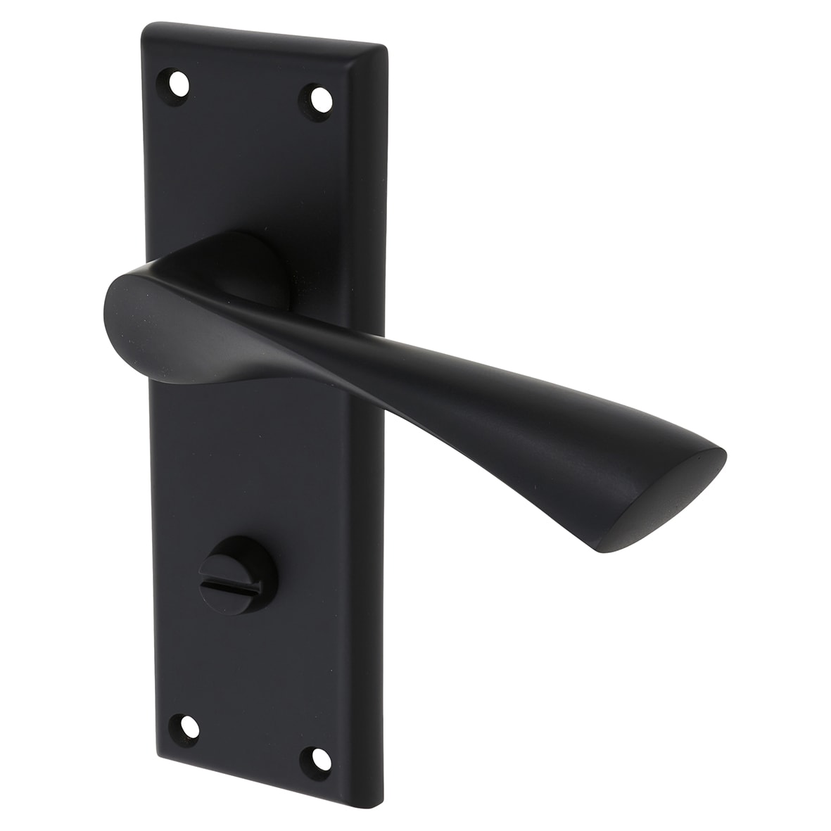 Brass Matt Black Bathroom Door Handles - Venti Range - 150 x 50mm - view 2