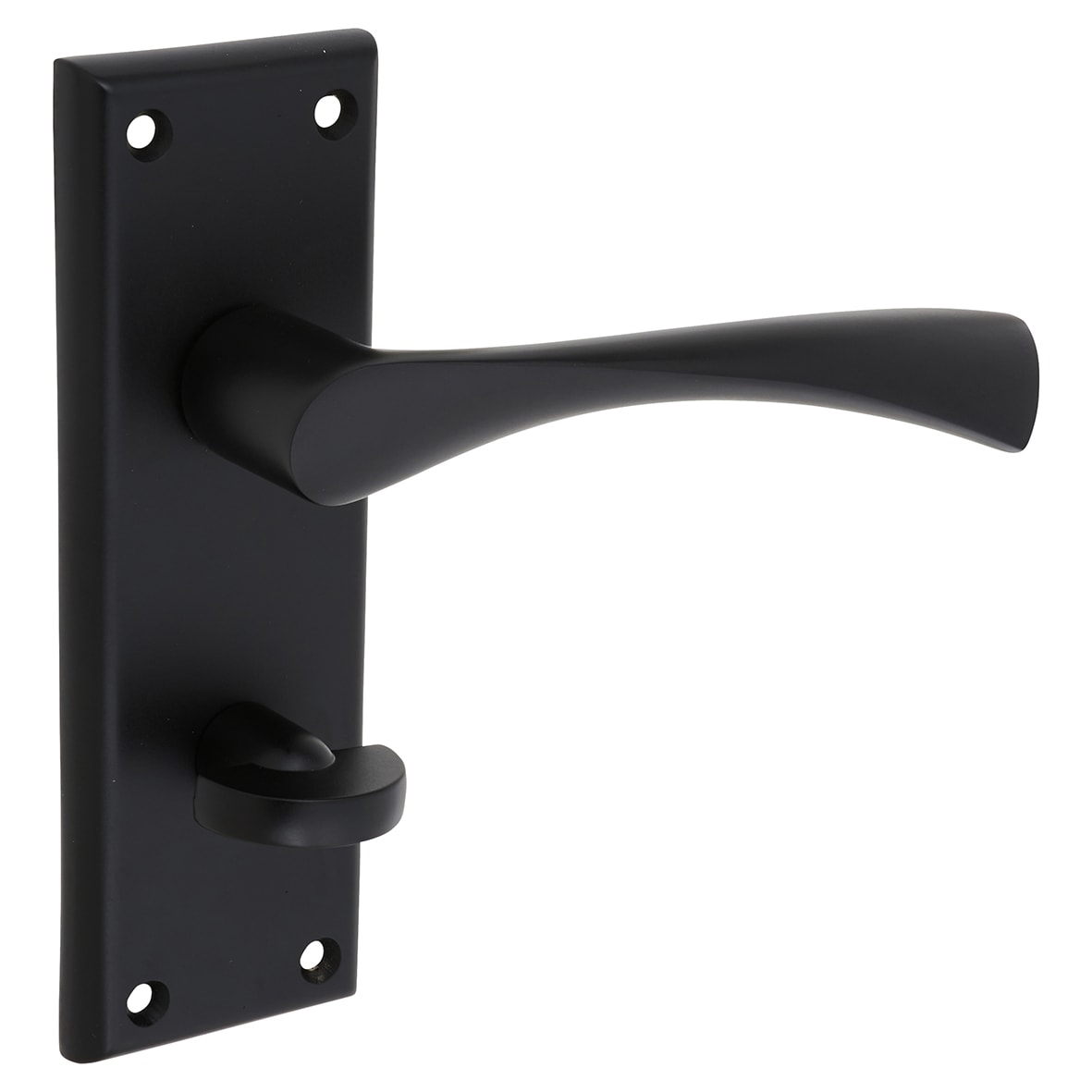 Brass Matt Black Bathroom Door Handles - Venti Range - 150 x 50mm - view 4