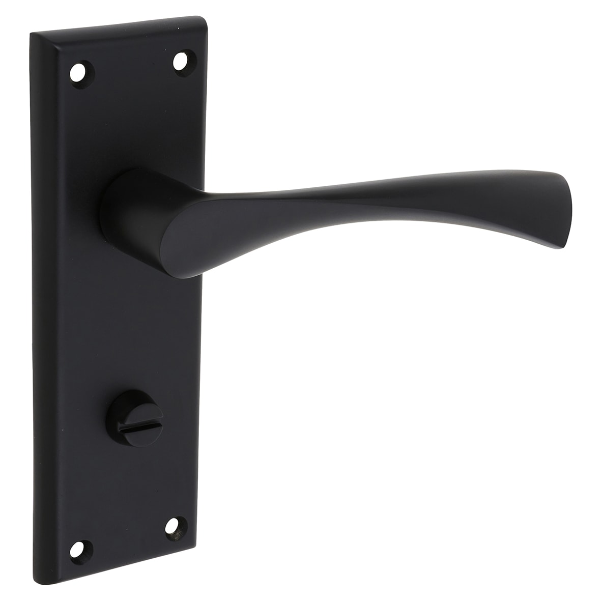Brass Matt Black Bathroom Door Handles - Venti Range - 150 x 50mm - view 5