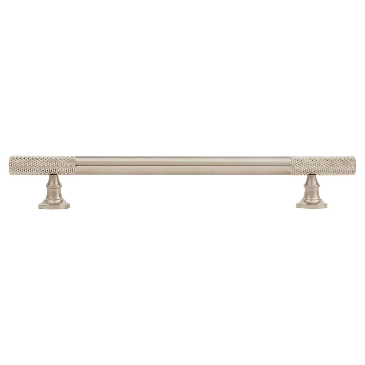 York 12mm Partially Knurled T-Bar Cabinet Pull Handle - 160mm Centres - Satin Nickel - view 2