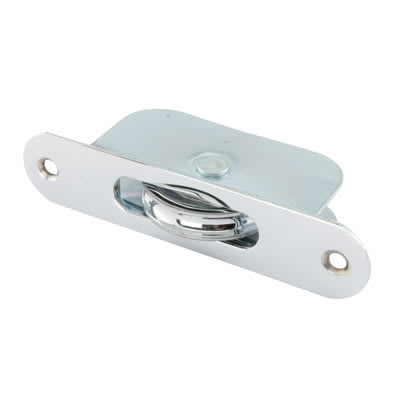 Radius Ball Bearing Sash Window Pulley - 44mm Curved Metal Wheel - Polished Chrome - view 2