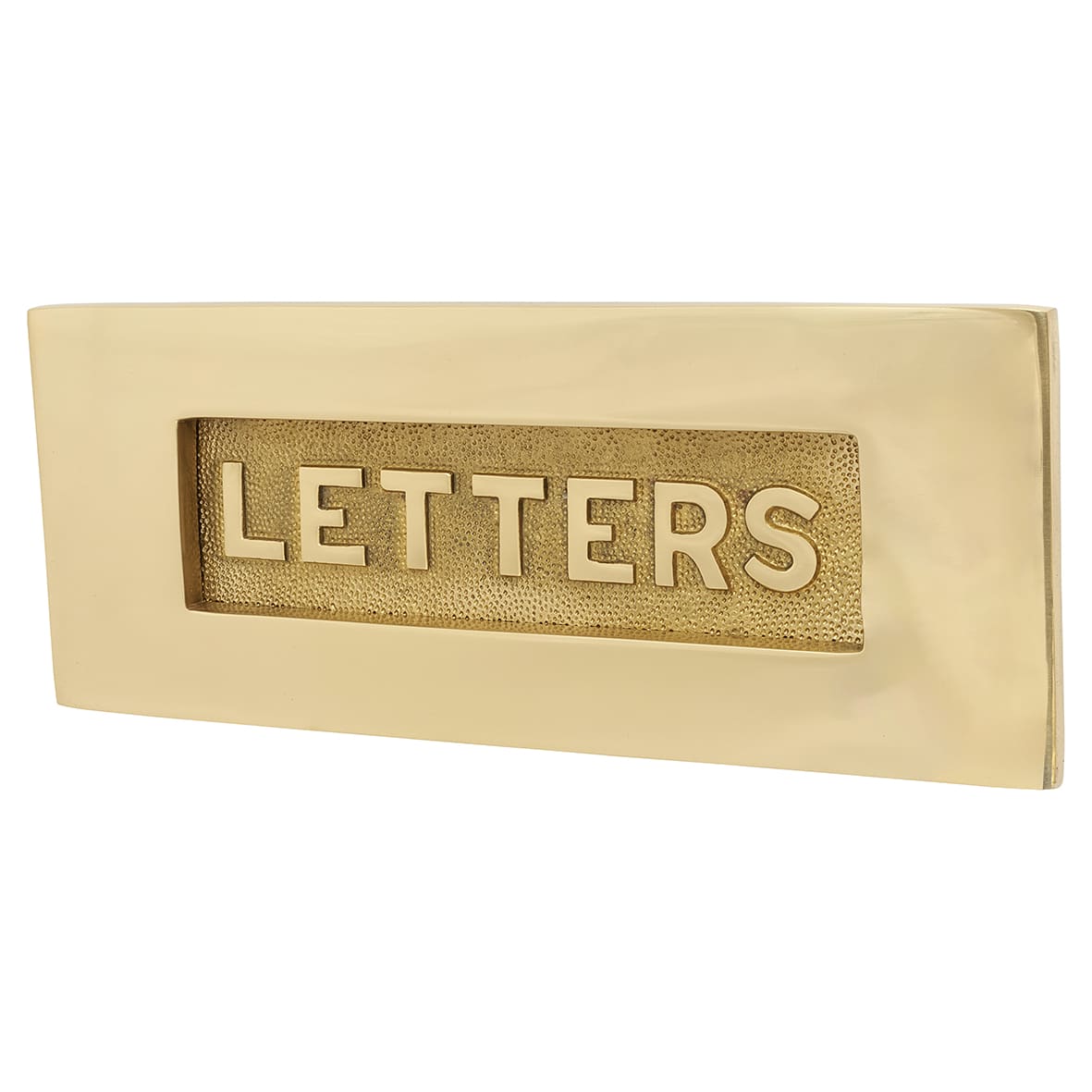 Embossed Letter Plate - 254 x 101mm - Polished Brass - view 2