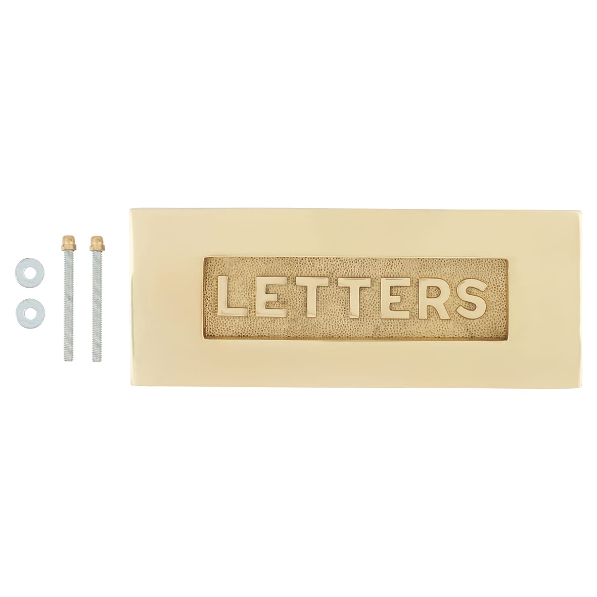 Embossed Letter Plate - 254 x 101mm - Polished Brass - view 5
