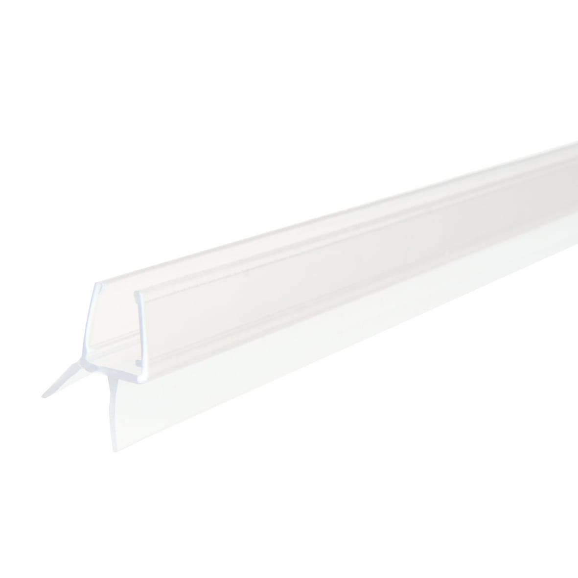 Clear PVC Shower Seal - Bottom Wipe Seal with Deflector - Suits 10-12mm Glass - view 2