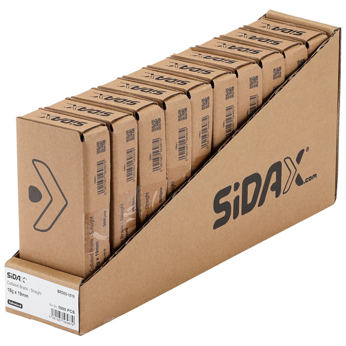 Second Fix Brad Nail - Straight - 18 Gauge x 19mm - Galvanised - Pack of 5000 - view 3