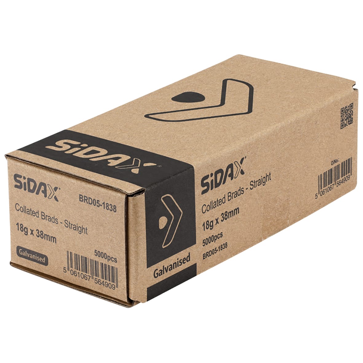 Second Fix Brad Nail - Straight - 18 Gauge x 38mm - Galvanised - Pack of 5000 - view 2