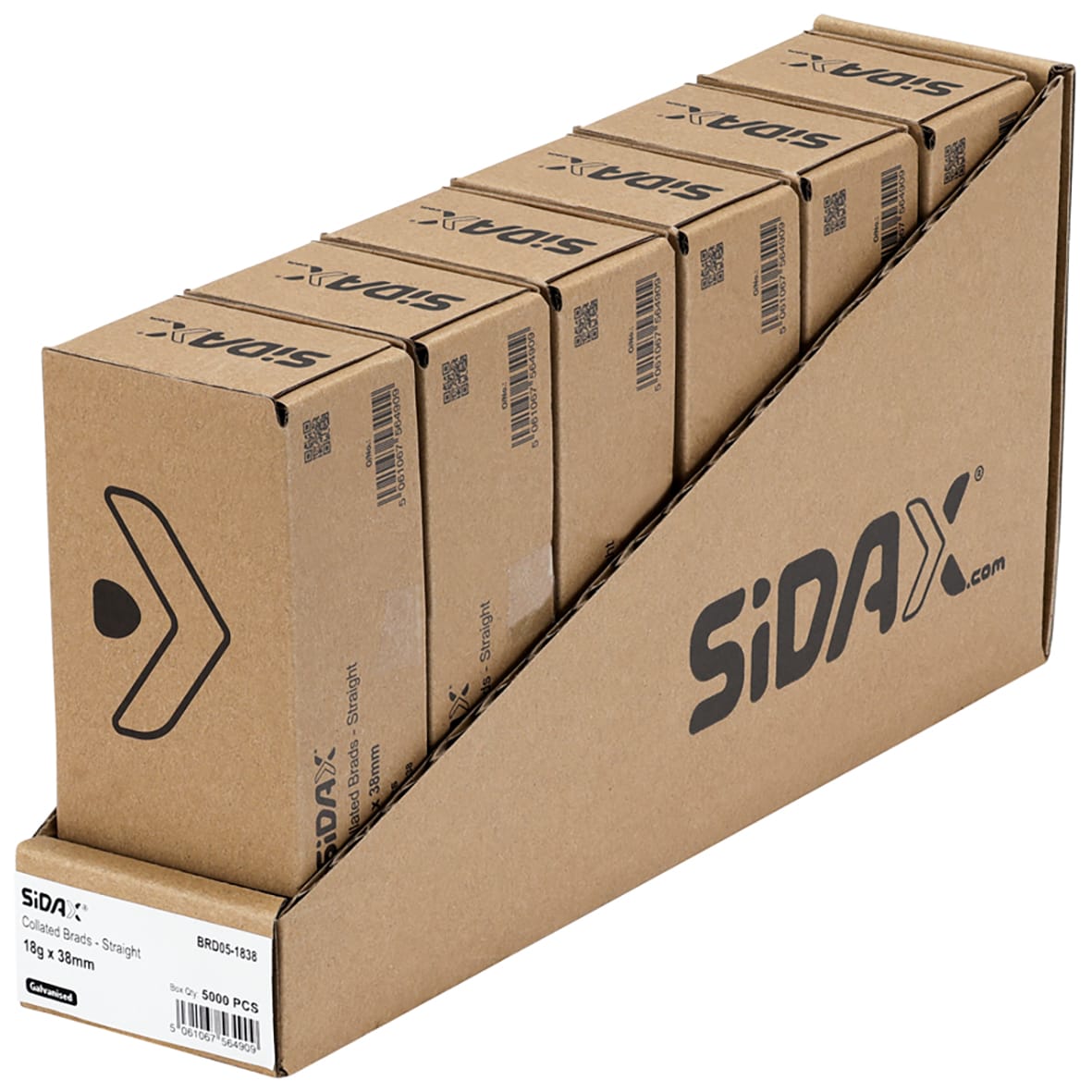 Second Fix Brad Nail - Straight - 18 Gauge x 38mm - Galvanised - Pack of 5000 - view 3