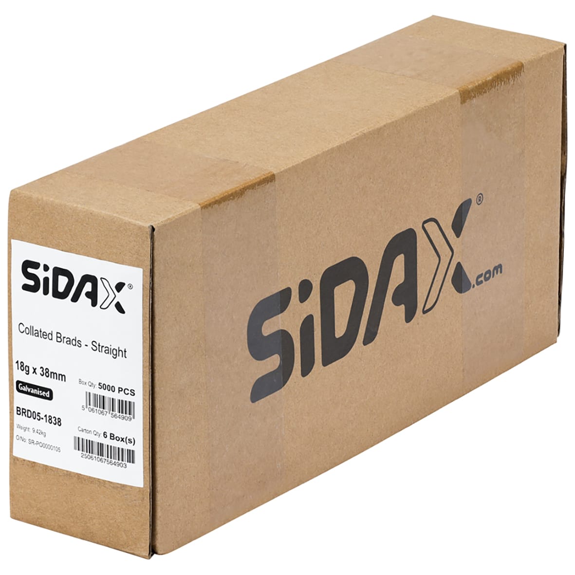 Second Fix Brad Nail - Straight - 18 Gauge x 38mm - Galvanised - Pack of 5000 - view 4