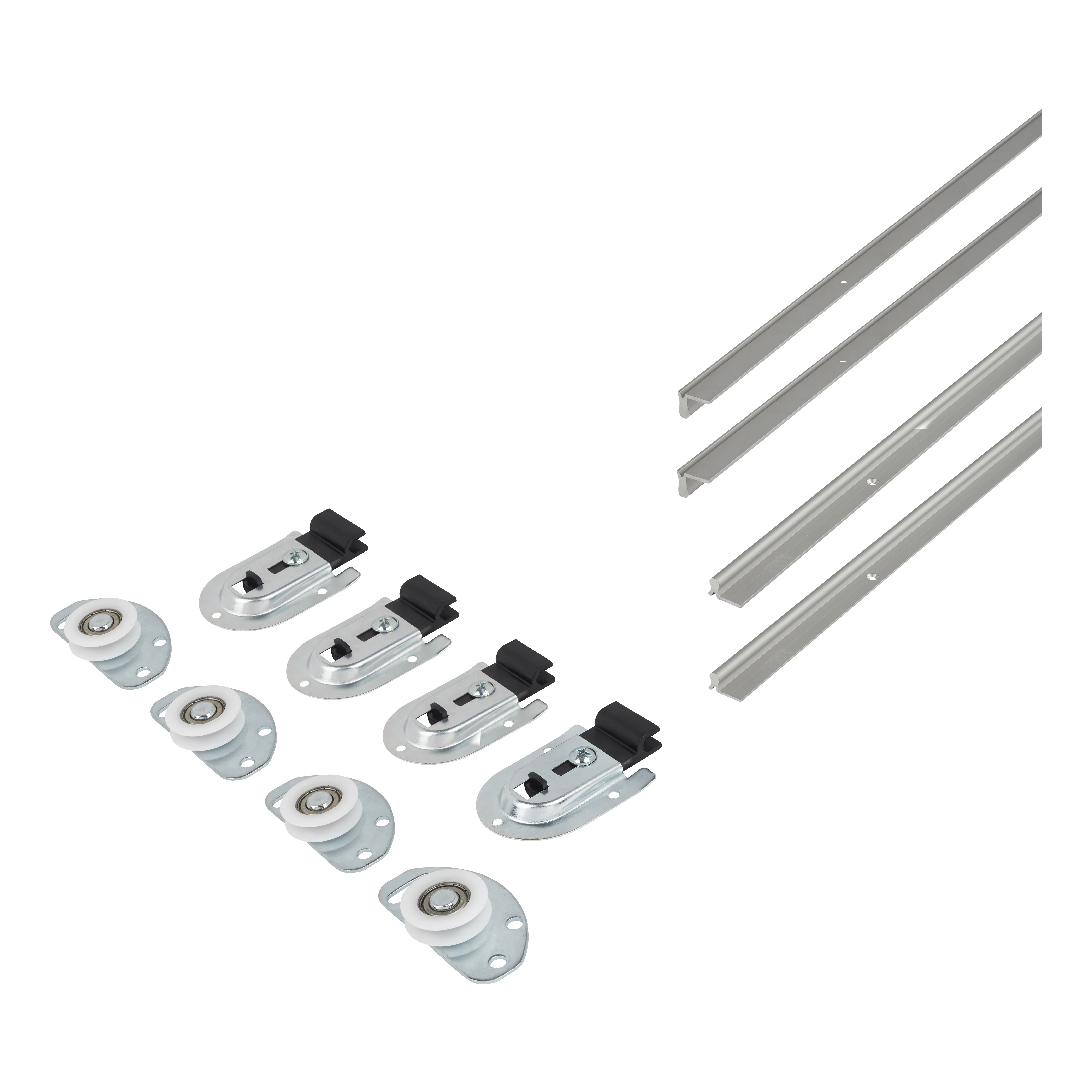 Straight Sliding Wardrobe Door Kit - 2000mm Track - 50kg Max Door Weight - view 3