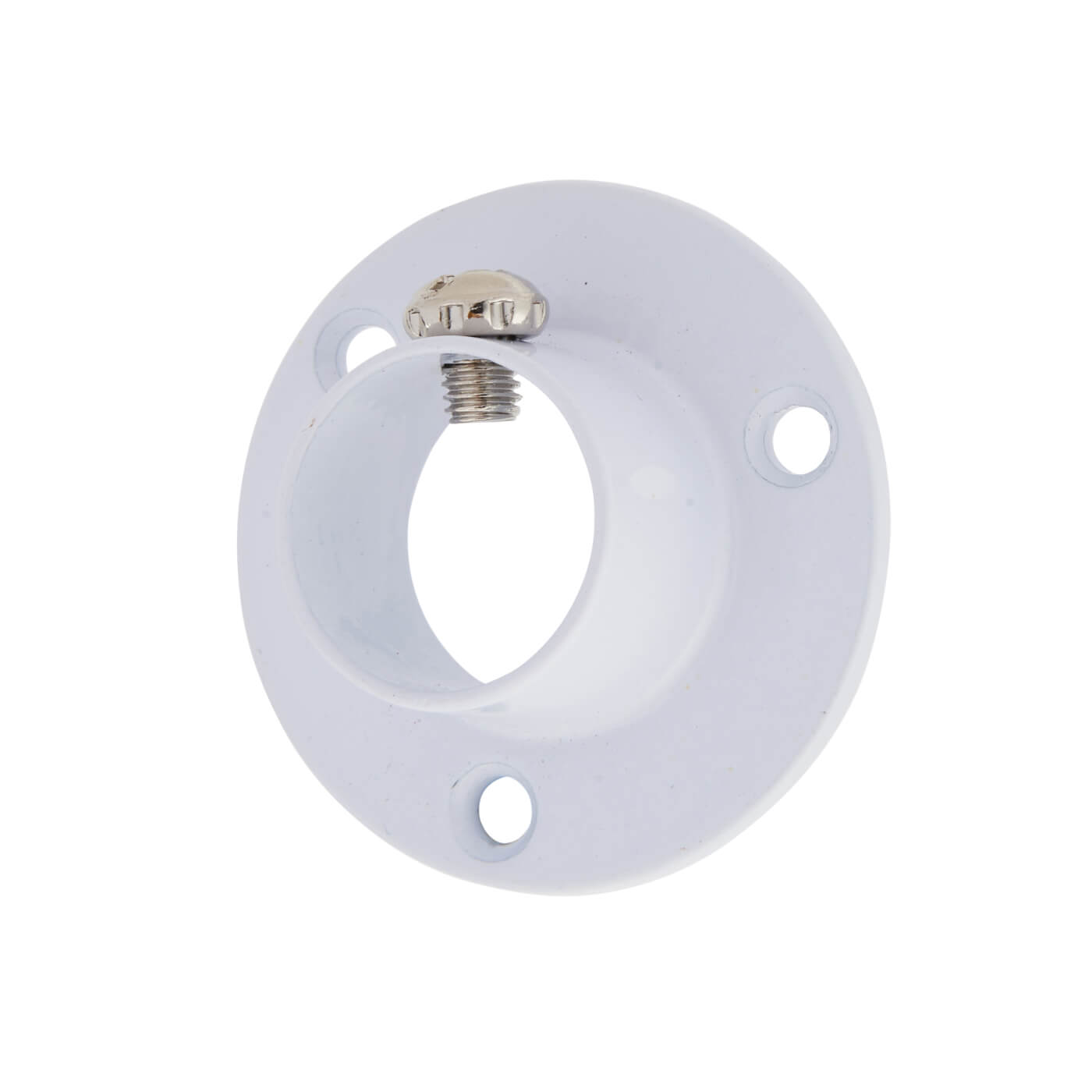 19mm Tube Hanging Rail End Socket with Locking Grub Screws - White - Pack of 2 - view 2