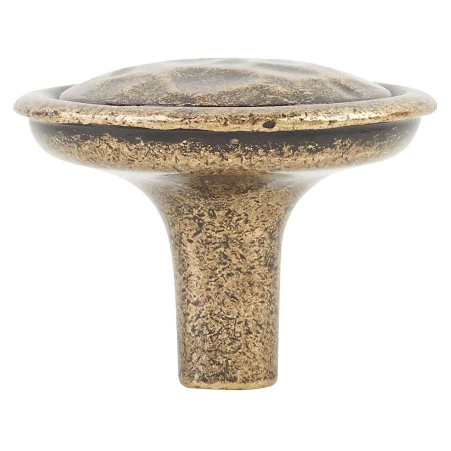 Mottled Round Cabinet Knob - 35mm Diameter - Antique Brass - view 3