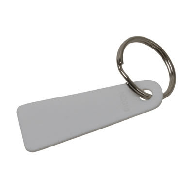 Solid Plastic Key Ring Tag - White - Pack of 25 - view 2