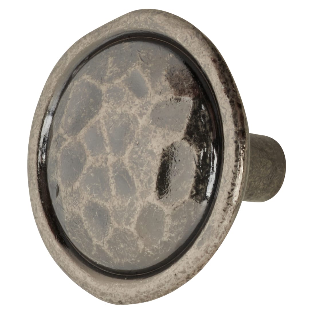 Mottled Round Cabinet Knob - 35mm Diameter - Antique Pewter - view 2