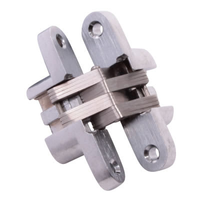 Concealed Hinge - 60 x 13mm - Satin Chrome - Pair - view 2