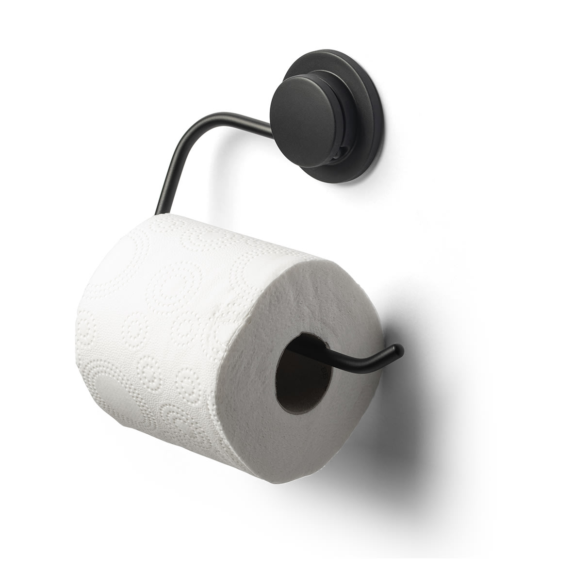 Stick 'N' Lock Toilet Roll Holder - 141 x 171 x 22mm - Matt Black - view 4