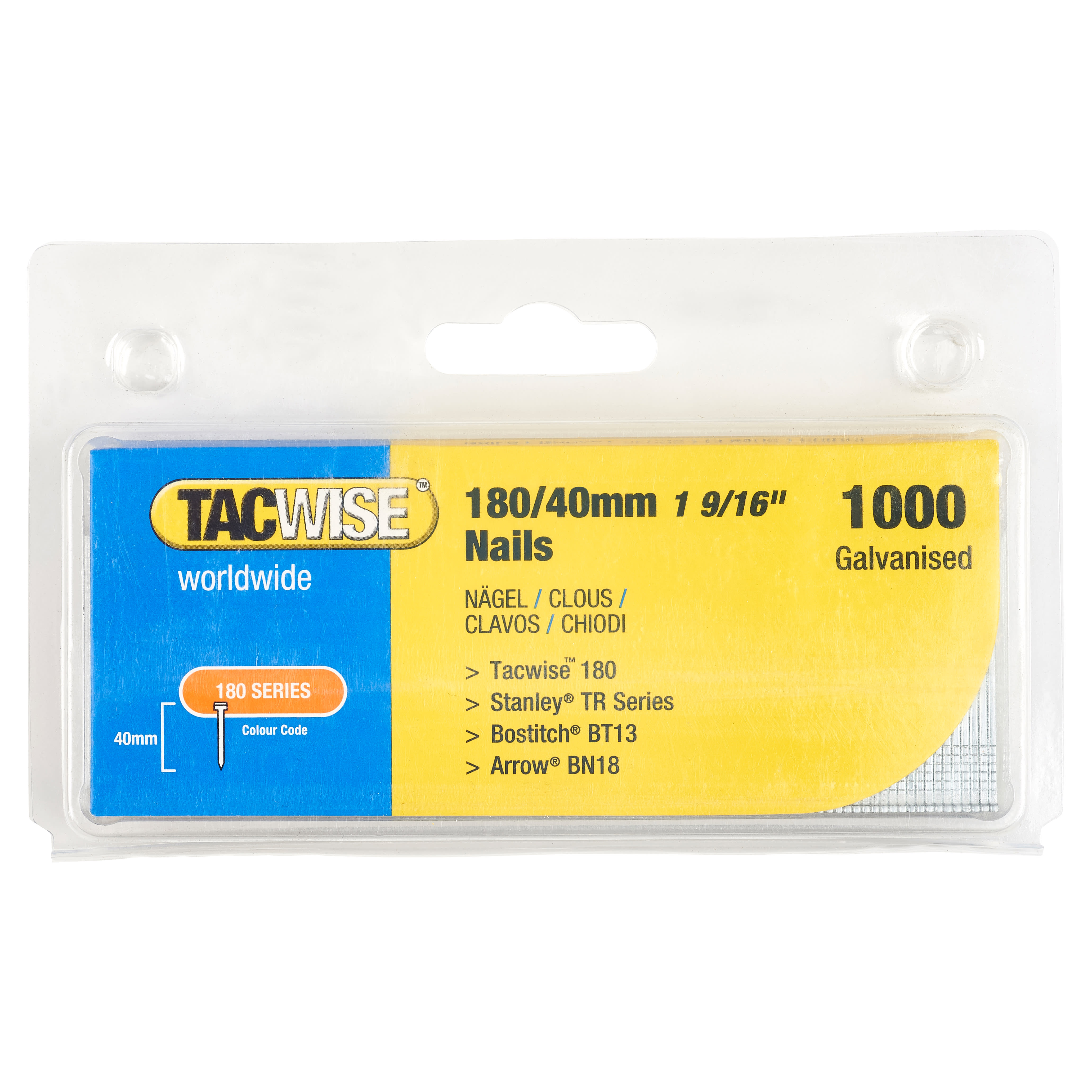 180 Series Nails - 18 Gauge x 40mm - Galvanised - Pack of 1000 - view 3