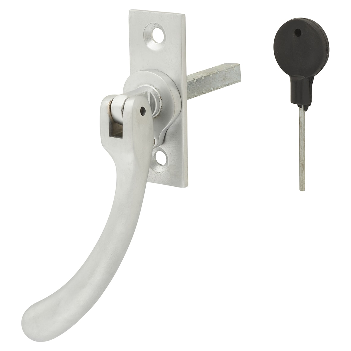 Bulb End Locking Espagnolette Casement Window Handle - Left Hand - Soft Satin Chrome - view 2