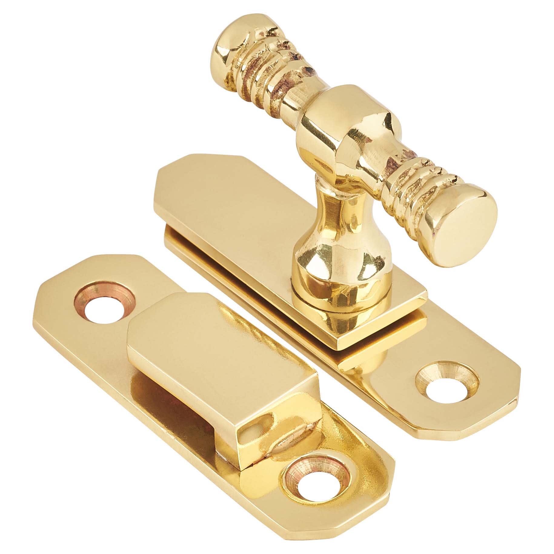 Cupboard Turn Latch - 50 x 19 x 36mm - Polished Brass - view 4