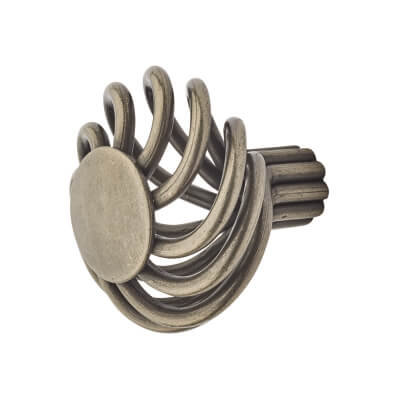 Cage Flat Round Cabinet Knob - 34mm Diameter - Polished Steel - view 2