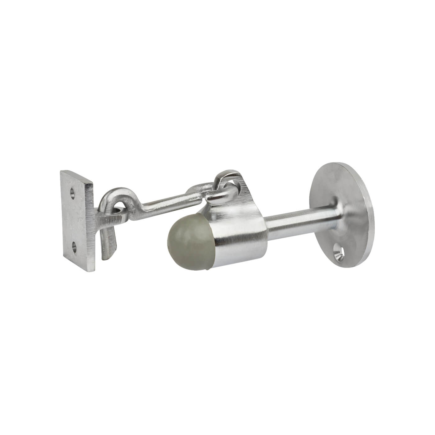 Horizontal Door Stop & Holder - 91 x 51mm - Satin Chrome - view 2