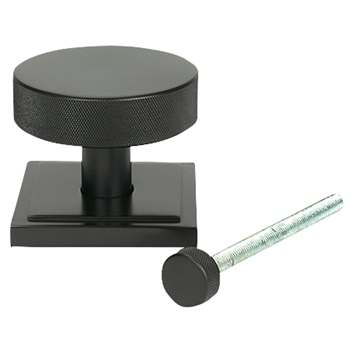 Brompton Aged Bronze Round Knurled Centre Door Knob on Square Rose - 90 x 90mm Rose - view 2