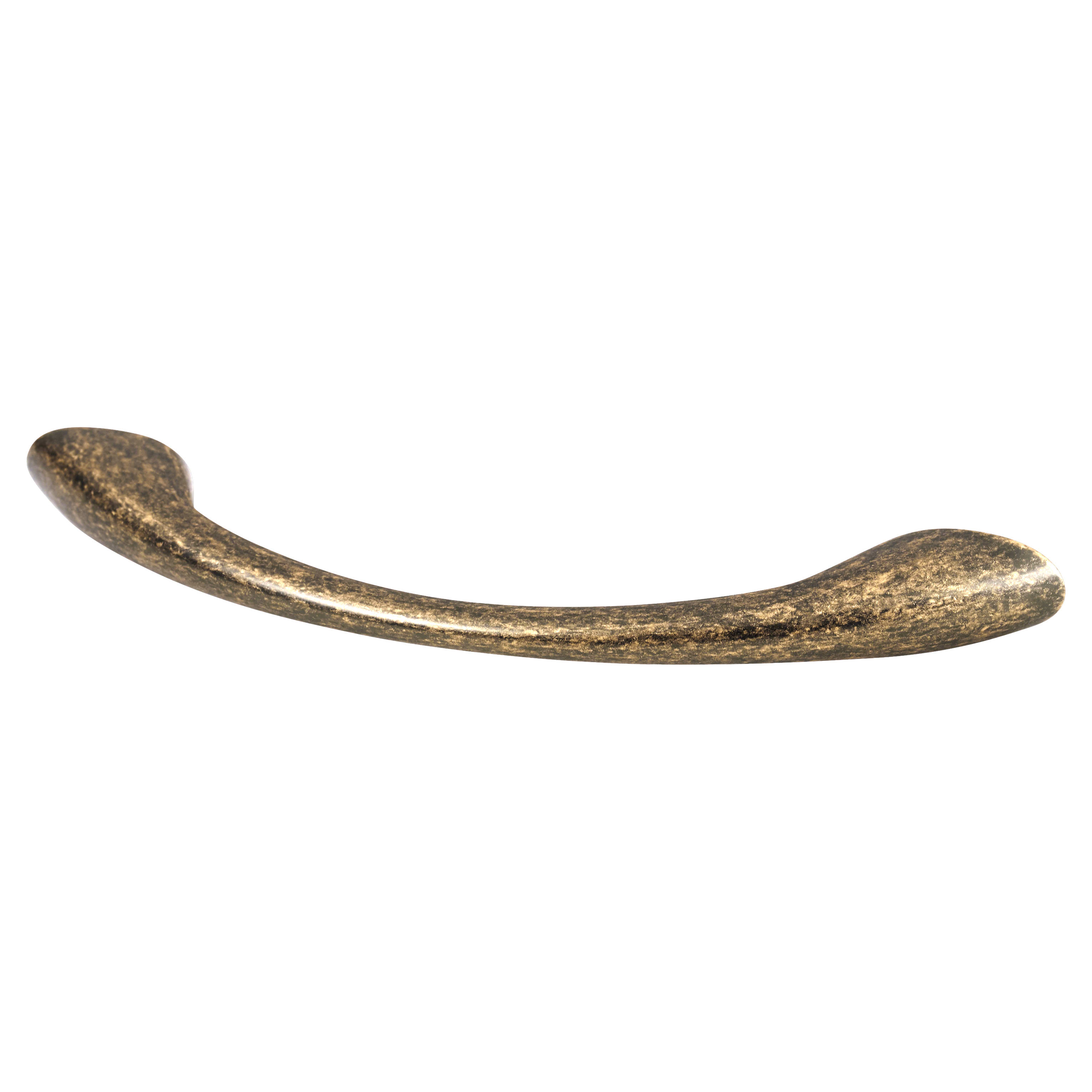 Vali Bow Cabinet Pull Handle - 96mm Centres - Antique Brass - view 2