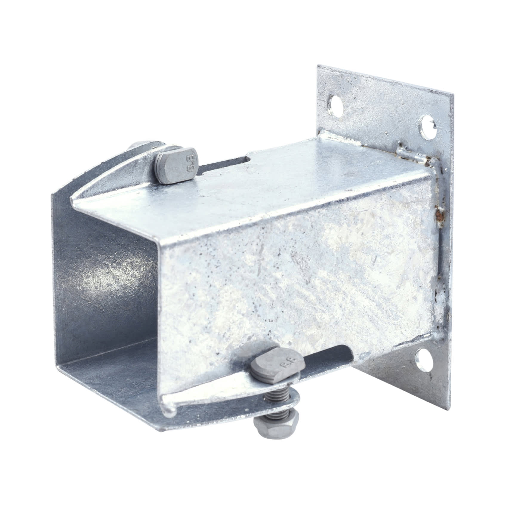 Flush Fit Bolt Down Fence Post Shoe - Bolt Secure - 75 x 75mm - Galvanised - view 3