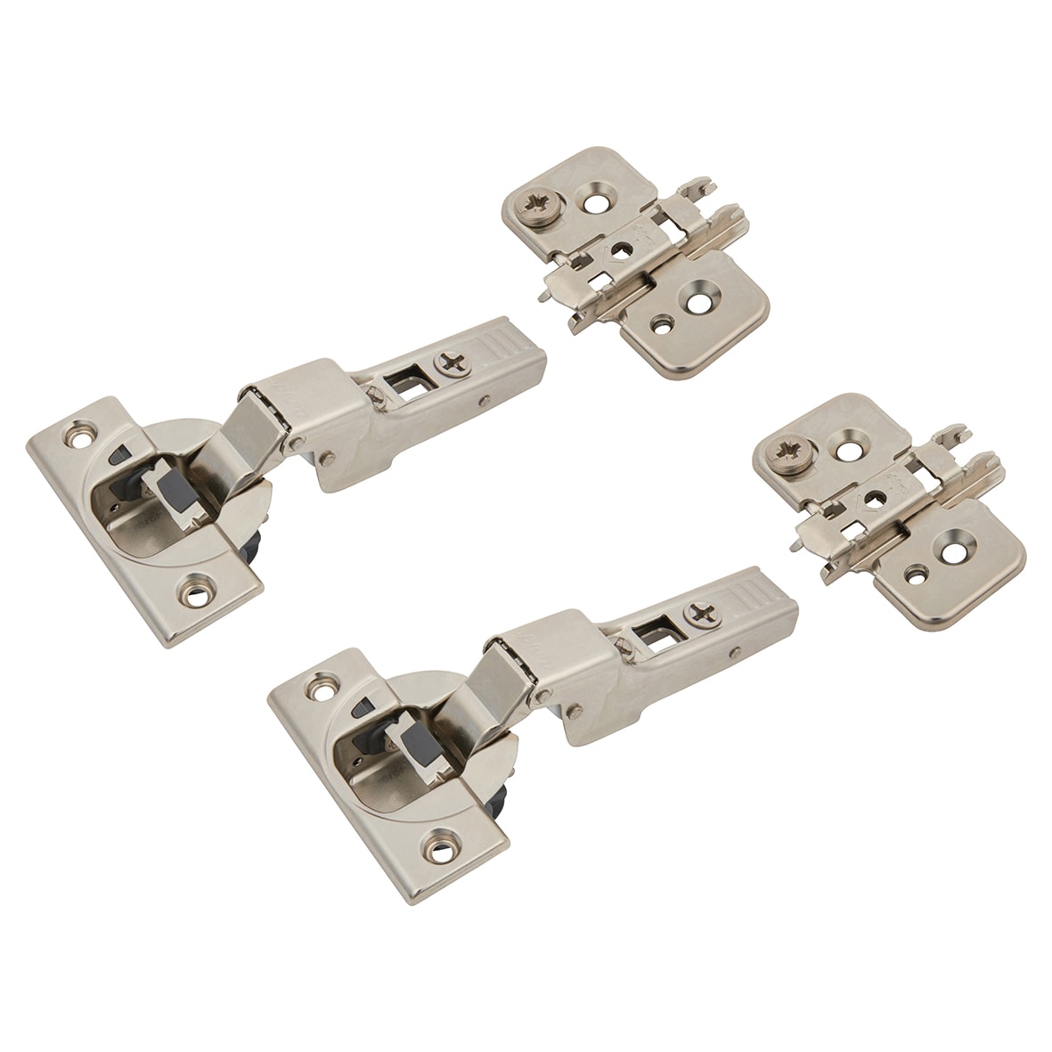 CLIP Top Soft Close Cabinet Hinge Pack with 0mm Mounting Plates - 110° - Half Overlay - Pair - view 2