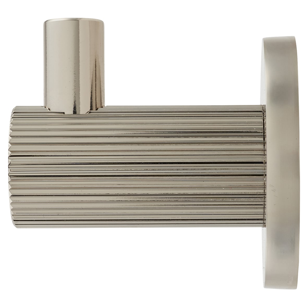 Lines Single Coat Hook - 50 x 25mm - Polished Nickel - view 2