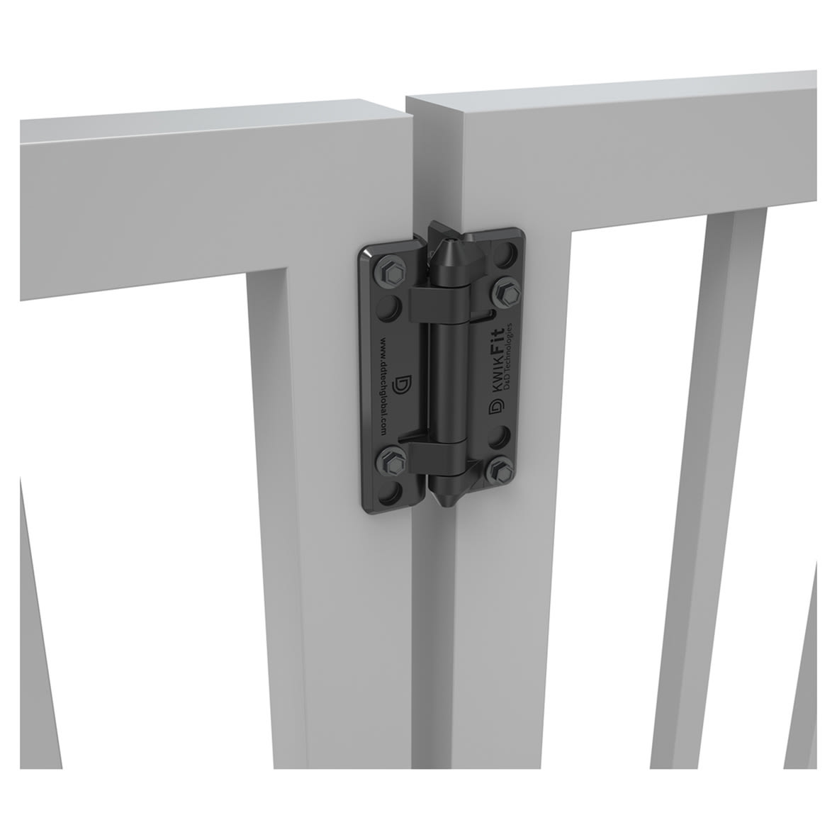 D&D Kwikfit Light Duty Nylon Gate Hinge - Plain - 110 x 70.3 x 34mm - Black - Pair - view 2