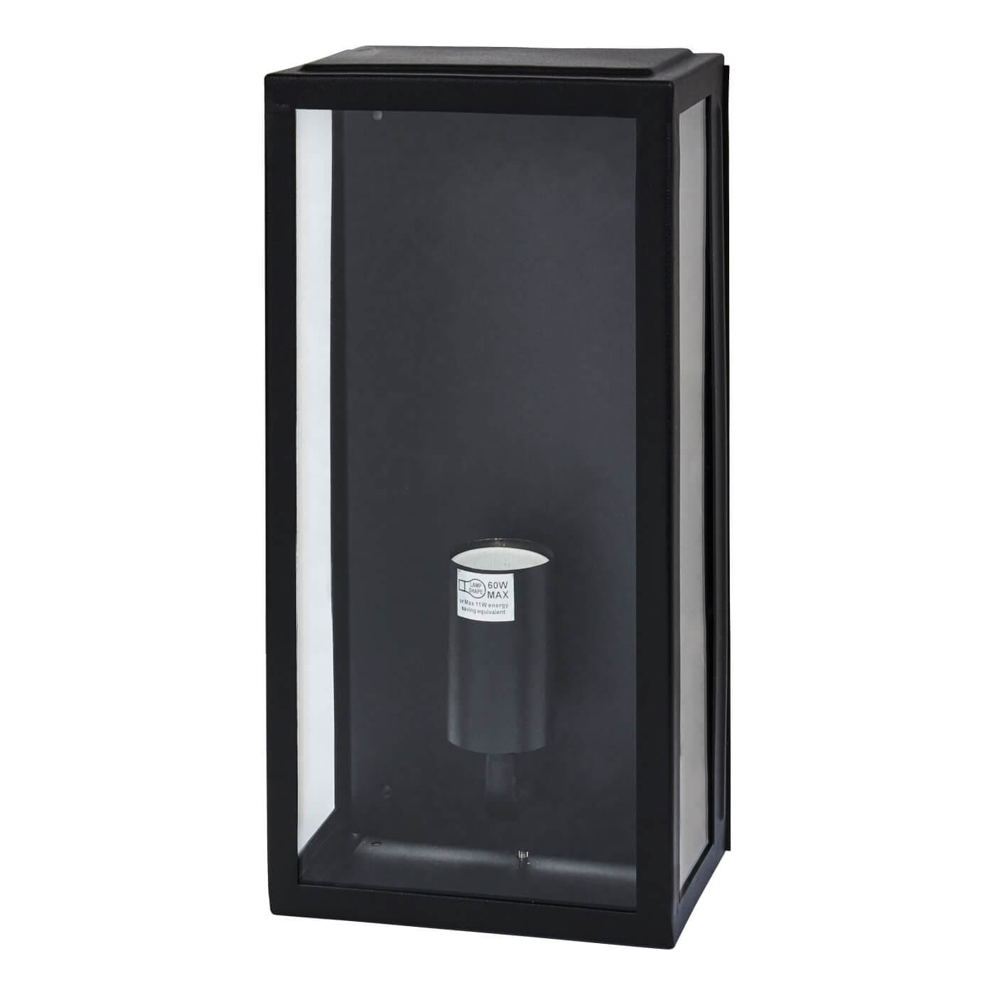 Forum Zink Minerva Box Outdoor Wall Lantern Light - IP44 - Black - view 2
