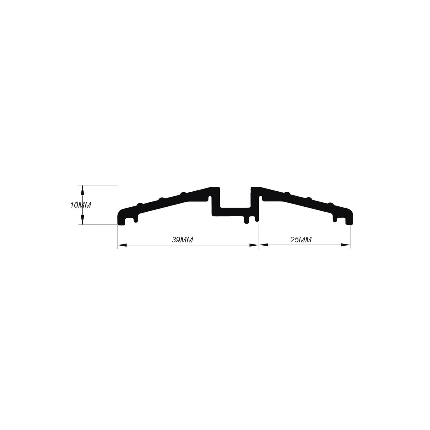 Watershed Seal - 1000mm Length - TKS Threshold - Inward/Outward Opening Doors - Silver - view 2