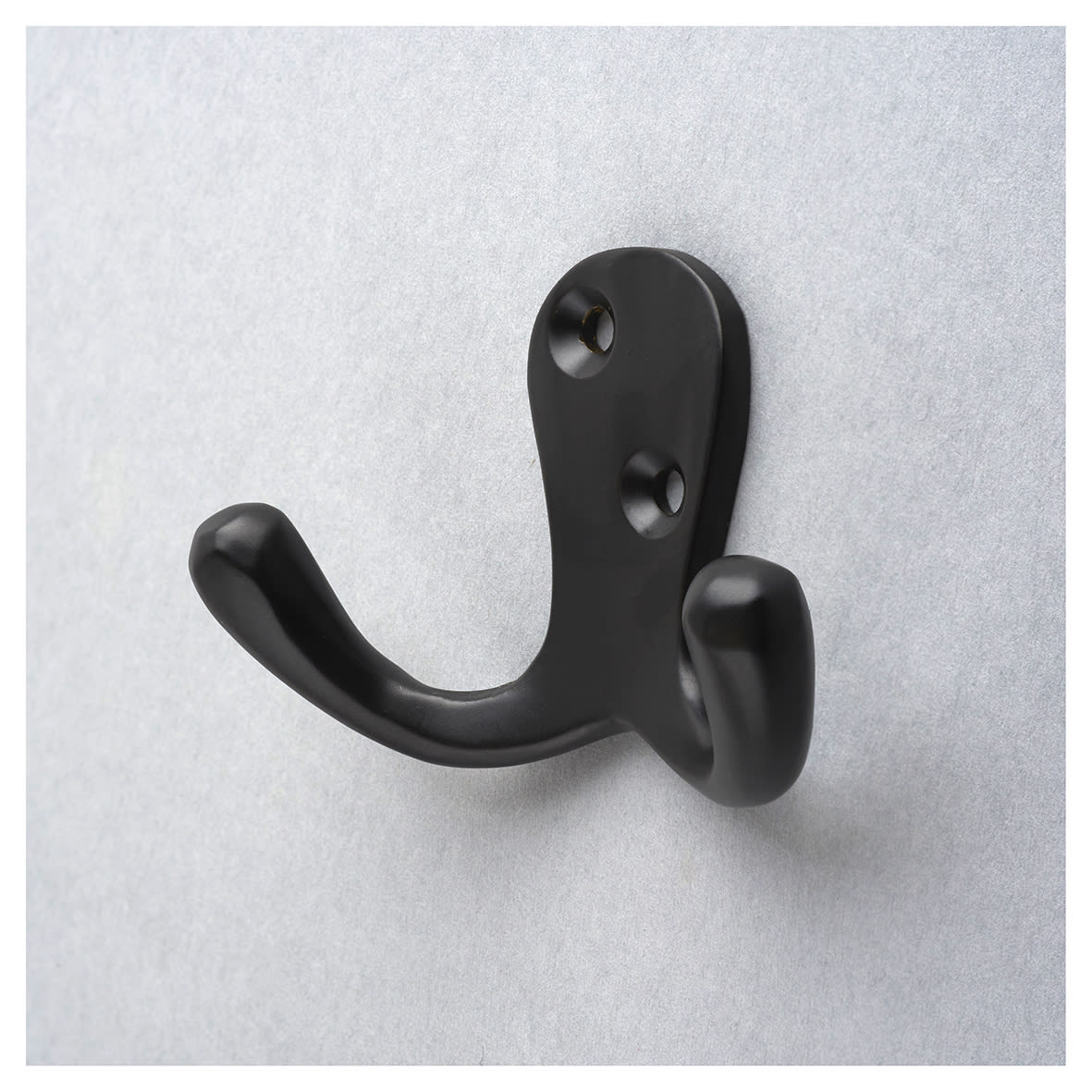 Solid Brass Double Coat Hook - 70 x 43mm - Matt Black - view 4