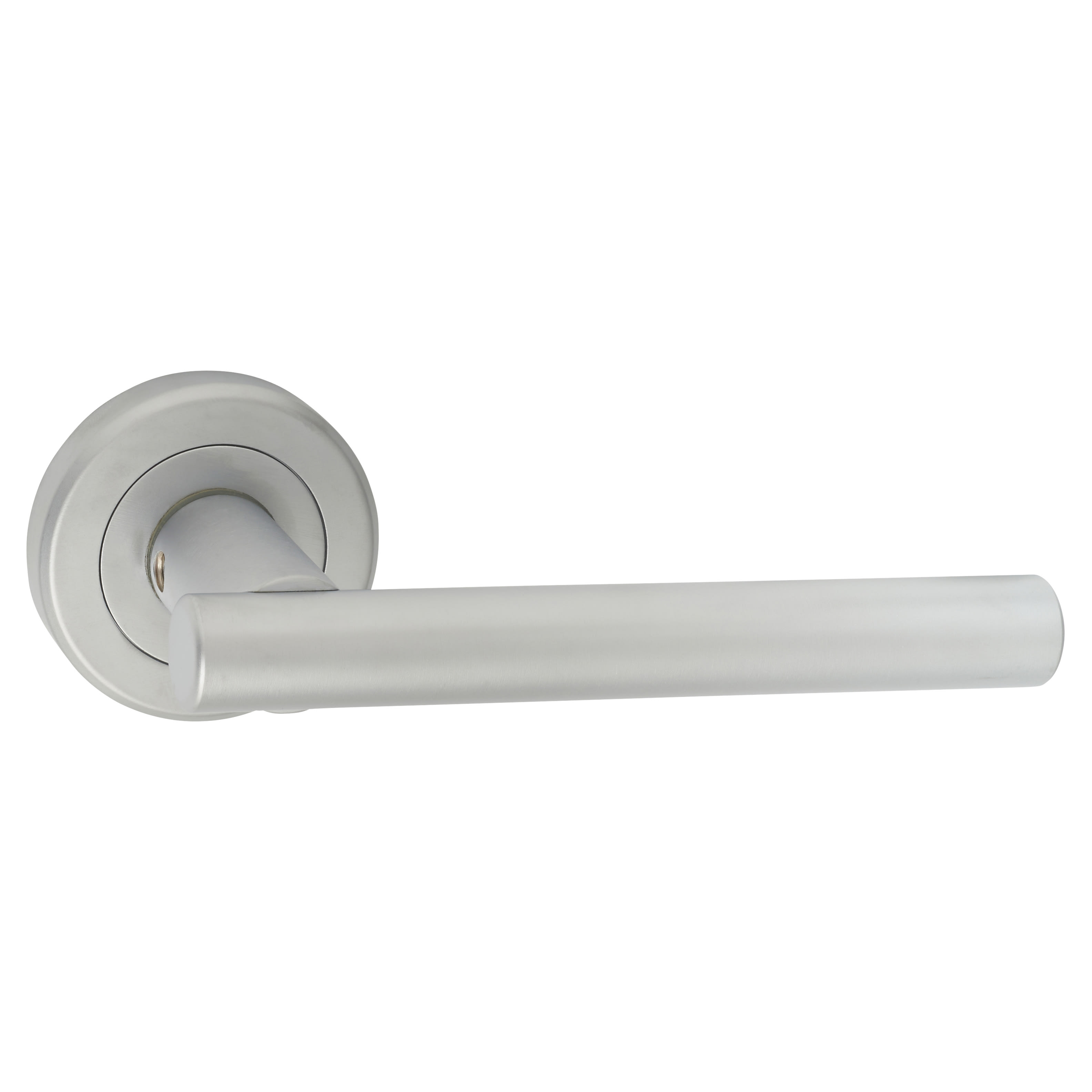 Brass Satin Chrome Door Handles on Round Rose - Philadelphia Range - view 2