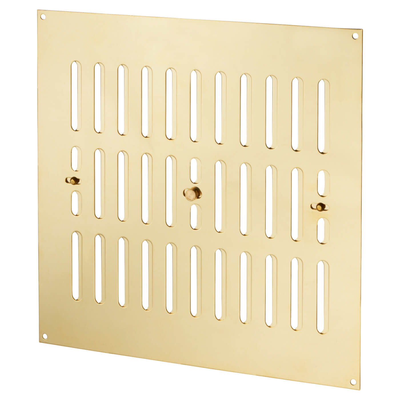 Hit & Miss Vent - 242 x 242mm - Polished Brass - view 2