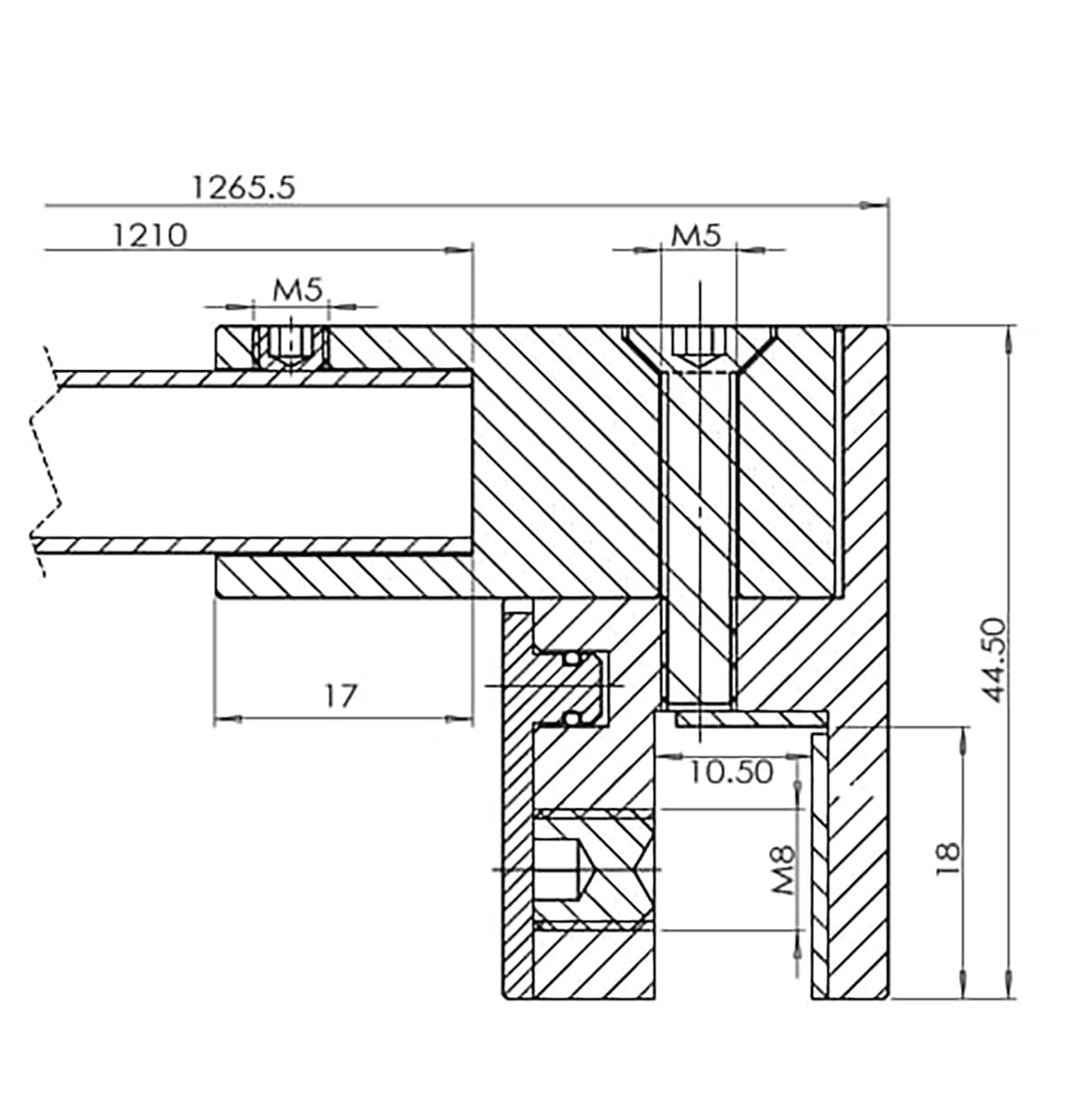 Reinforcement Bar Set - Square - 1210mm Length - Polished Chrome - view 5
