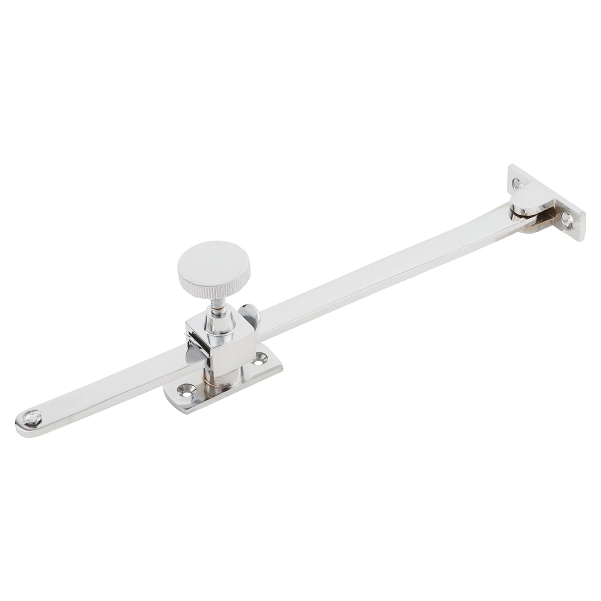 Budget Adjustable Screw Down Locking Casement Window Stay - 10"/250mm Length - PolChrome - view 2